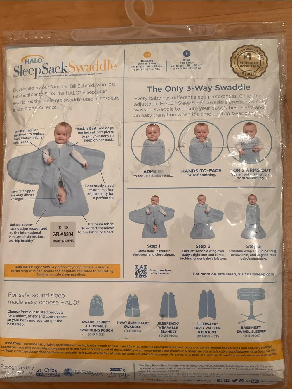 NEW HALO SleepSack Swaddle Wearable Blanket Small 3-6 Months Lilac Print
